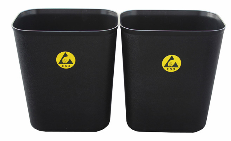 Black Without Cover ESD Square Waste Bin